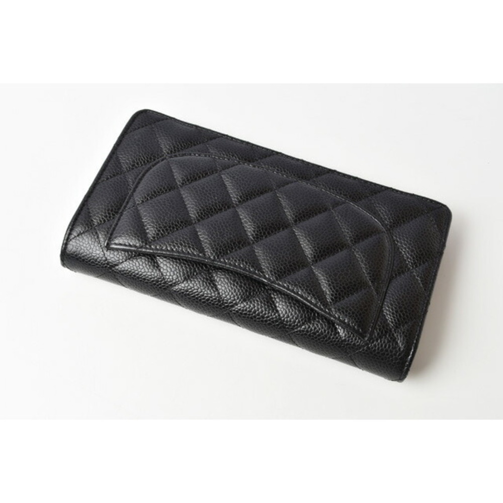 Chanel Long Wallet Timeless Caviar Skin Black Bordeaux View 2